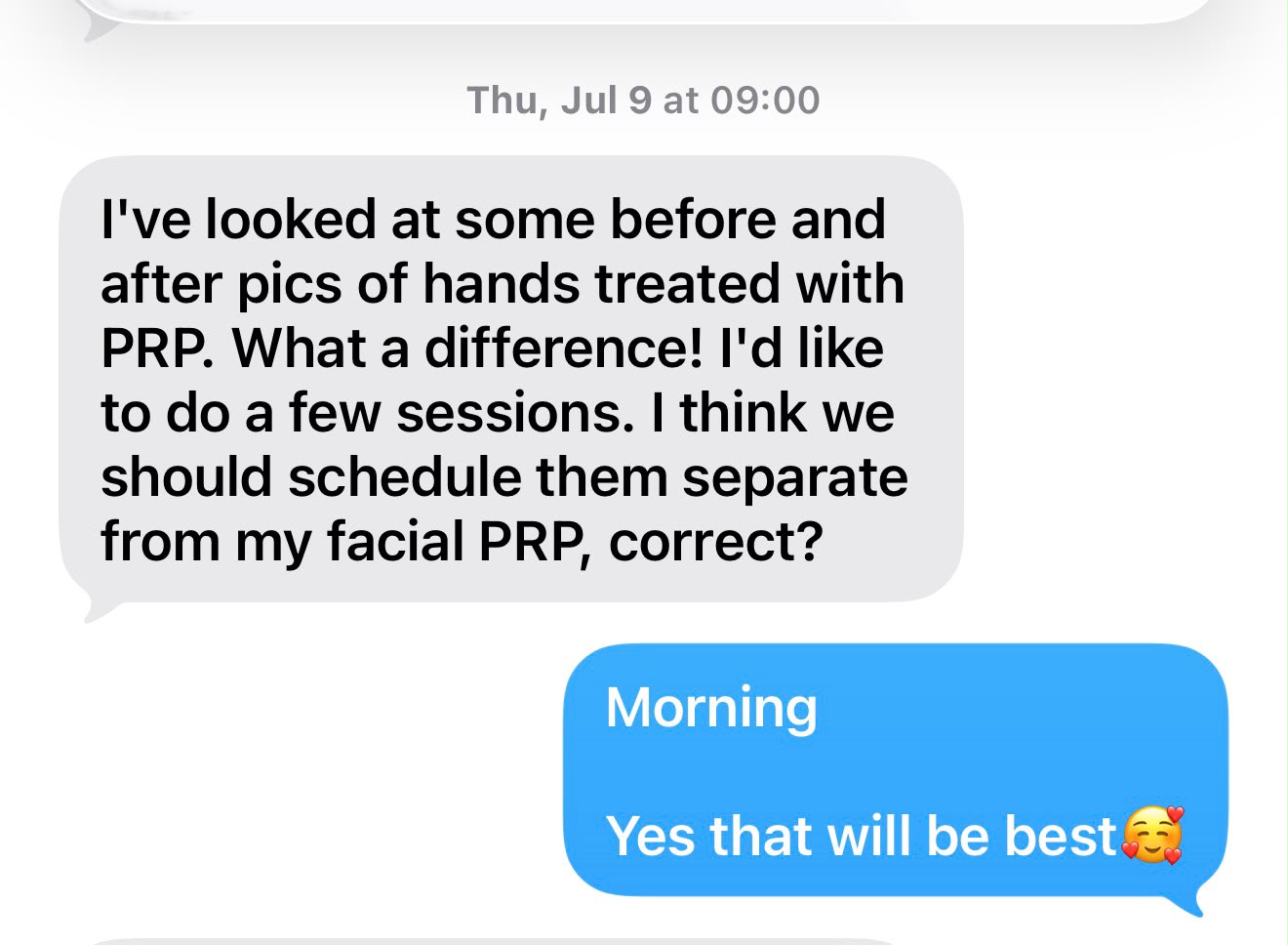 Patient message 1